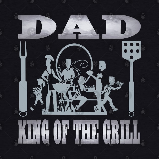 Dad King of the Grill Fun Fathers Grandfathers Stepfathers Gifts by Envision Styles